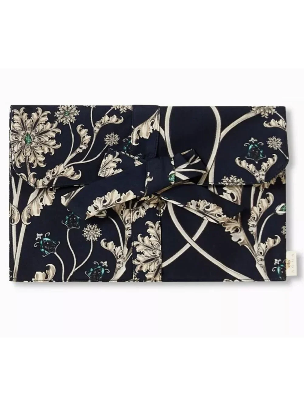 Agua by Agua Bendita Lily of the Valley Pouch Bag Black Floral